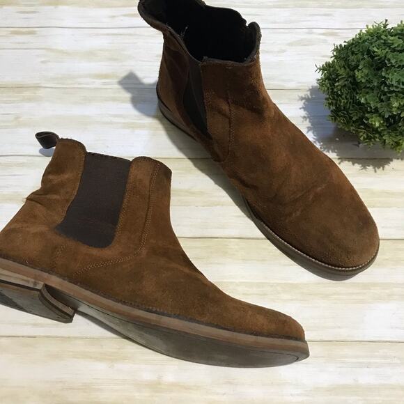 Crevo‎ Denham Chelsea Biot Chestnut Leather Suede Men’s Size 13 - Picture 1 of 8